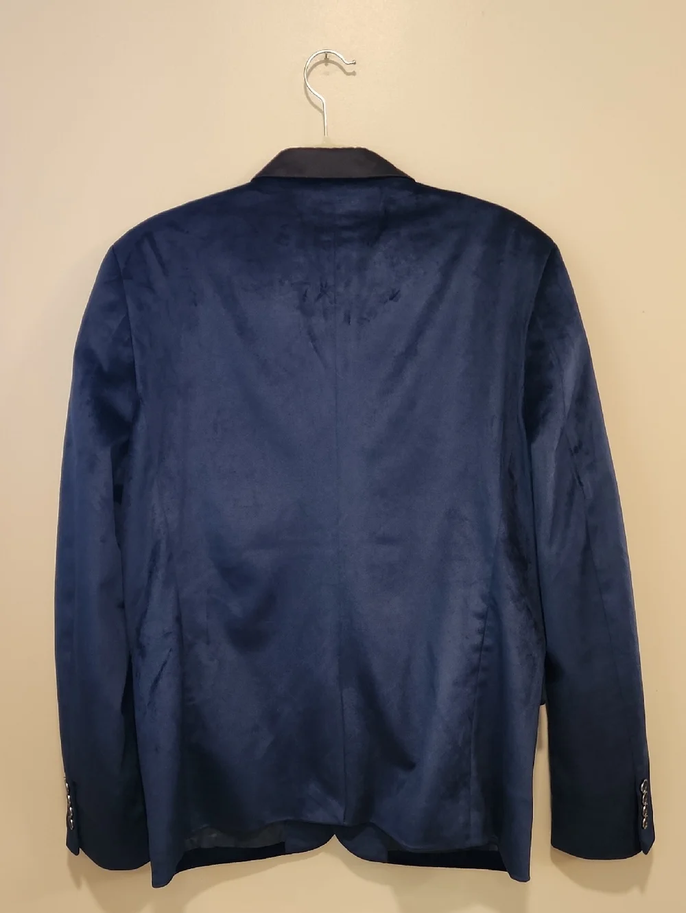 Guess Los Angeles Royal Velvet Blazer Men's Navy Blue/Black Dinner Jacket size L